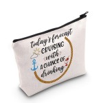 POFULL Cruise Themed Gift Boat Cocktails for Friends Groups Cosmetic Bag (Forecast Cruising)