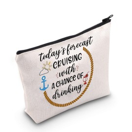 POFULL Cruise Themed Gift Boat Cocktails for Friends Groups Cosmetic Bag (Forecast Cruising)