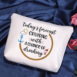 POFULL Cruise Themed Gift Boat Cocktails for Friends Groups Cosmetic Bag (Forecast Cruising)