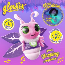 Glowies Fireflies by Eolo - Pink Baby Sleep Soothers with Toddler Nightlight, 3 Soothing Lullabies, 2 Relaxing Sounds, Infant Sleep Aid, Nursery Night Light