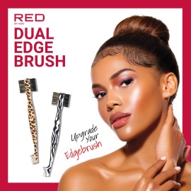 RED by Kiss Dual Edge Brush 3 in 1 Edge Brush Comb Soft and Hard Board Bristles (Leopard) RED by Kiss Dual Edge Brush 3 in 1 Edge Brush Comb Soft and Hard Board Bristles (Leopard)