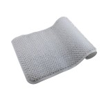 Grass Textured Spa Quality Foot Scrubber Shower Bath Mat Anti-Slip 24.5 x 13.5 Comforts Tired Feet (White)