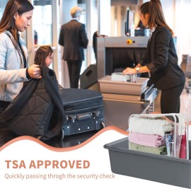 TISRATOK 12 PCS Clear Makeup Bag for Women with Zipper, TSA Approved Toiletry Pouch, Cosmetic Bag Bulk for Travel Organizer Essentials - White,Large