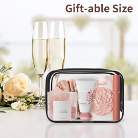 TISRATOK 12 PCS Clear Makeup Bag for Women with Zipper, TSA Approved Toiletry Pouch, Cosmetic Bag Bulk for Travel Organizer Essentials - Black,Small