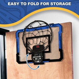 QDRAGON Indoor Basketball Hoop for Kids, Over The Door Basketball Hoops, Mini Hoop with Scoreboard & 3 Balls, Basketball Toys Gifts for 5 6 7 8 9 10 11 12 Year Old Boys Girls Teens