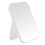 DVHOK 8-Inch Desktop Makeup Mirror, Portable Princess Mirror,Table Desk Wall Hanging Dual-Purpose Square Mirror White