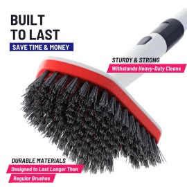 Moku Home Replacement Scrubber Refill for Extendable Tub Tile Shower Scrubber for Cleaning Non-Scratch (1x Bristle Brush Red)