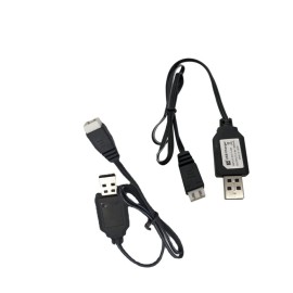 KOMITASUI Charger Cable Replacement for SCX24 RC Car, SCX10 RC Car, Splatter Ball Gun, Quadcopter, Drone - 7.4V 2S Lipo Battery Charger, XH-3P USB Charger Cable(2 Pack)