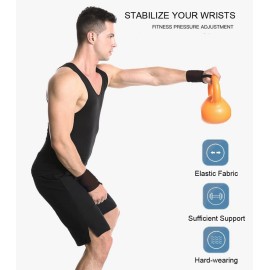 SUJAYU Wrist Wraps, 2 Pack Wrist Brace Wrist Straps for Weightlifting, Wrist Straps Lifting Straps Wrist Weights Carpal Tunnel Wrist Brace, Wrist Brace for Working Out Gym Accessories for Men (Black)