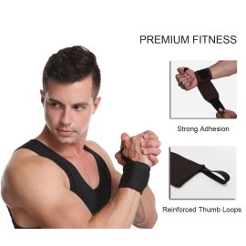 SUJAYU Wrist Wraps, 2 Pack Wrist Brace Wrist Straps for Weightlifting, Wrist Straps Lifting Straps Wrist Weights Carpal Tunnel Wrist Brace, Wrist Brace for Working Out Gym Accessories for Men (Black)