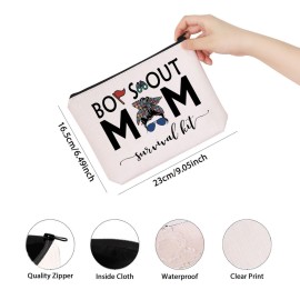 TSOTMO Scout Mom Gift Scout Mom Appreciation Survival Kit Scouting Zipper Pouch Makeup Bag(survival kit BoySMom)