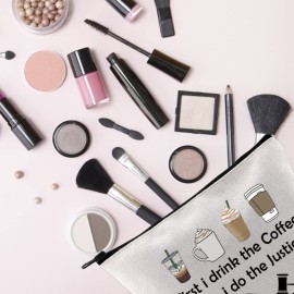 TSOTMO Lawyer Gift First I Drink The Coffee Then I Do The Justice Attorney Zipper Pouch Makeup Bag Law Student Gift (do the Justice)