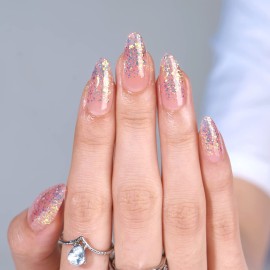 BTArtbox Press On Nails Medium- Christmas Supremely Fit & Natural Soft Gel Glue On Nails with Nail Glue, Reusable Stick On Nails in 15 Sizes - 30 Fake Nails Kit, Pink Sparkle BTArtbox Press On Nails Medium- Christmas Supremely Fit & Natural Soft Gel Glue On Nails with Nail Glue, Reusable Stick On Nails in 15 Sizes - 30 Fake Nails Kit, Pink Sparkle