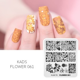 KADS Nail Stamping Plate Nail Stamp Template Stamper Scraper Set French Nails Summer Flower Flamingo Rose