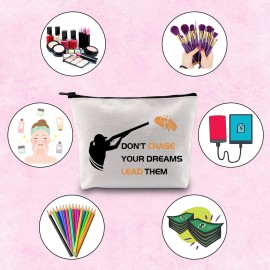 TSOTMO Inspirational Skeet Shooting Gift Dont Chase Your Dreams Lead Them Skeet Shooter Zipper Pouch Makeup Bag (Chase dreams)