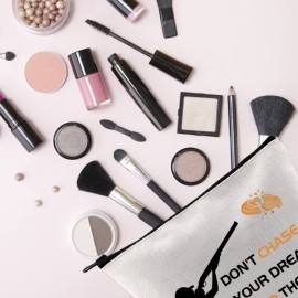 TSOTMO Inspirational Skeet Shooting Gift Dont Chase Your Dreams Lead Them Skeet Shooter Zipper Pouch Makeup Bag (Chase dreams)