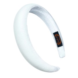 Firecolor Chic Fashion White Padded Headband Velvet Headbands Puffy Sponge Thick Hairbands Vintage Wide Hair bands for Women girls accessories (White)
