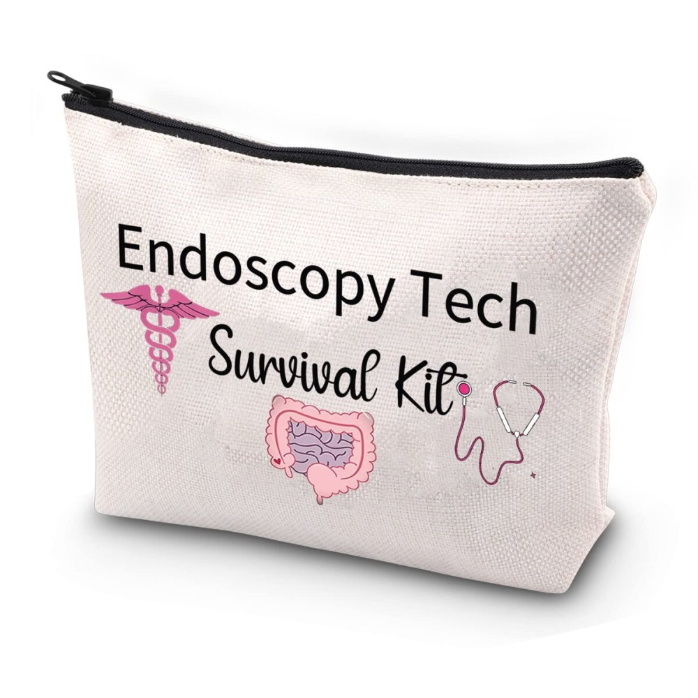 JYTAPP Endoscopy Tech Survival Kit, GI Gastroenterology Nursing Makeup Bag, Waterproof Polyester, Beige