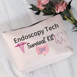 JYTAPP Endoscopy Tech Survival Kit, GI Gastroenterology Nursing Makeup Bag, Waterproof Polyester, Beige