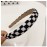 ZAHSY Checkered Padded Headband Checkerboard Headbands Black and White Headbands for Women Sponge Puffy Headband Head bands Christmas Hair Accessories Buffalo Check Hairbands