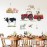 wondever Farm Animals Cow Wall Stickers Farmhouse Truck Roosters Peel and Stick Wall Art Decals for Kitchen Living Room Kids Room
