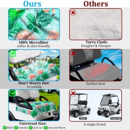 ENYORSEL Golf Cart Seat Covers, Flamingos Golf Cart Seat Towel Blanket for All EZGO, Yamaha, Club Cars, Icon and More 2/4-seats Cart, 100% Microfiber, Essential Golf Cart Accessories, 51\'\' x 31\'\'