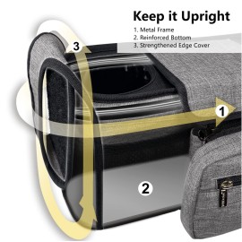 TOPDesign Universal Baby Stroller Organizer, Stroller Caddy with Heightened Insulated Cup Holders & Non-Slip Secure Hooks Accessories, Fits Most Strollers, Machine Washable (Grey)