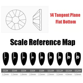 DIAO79NI Rhinestones 1440pcs SS3 Glass Nail Art Crystal AB Color Flatback Gemstones for Crafts Nails Makeup Bags and Shoes DecorationSS3, AB Color