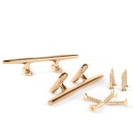 Brass Boat Cleat 4 inch Brass Boat, Boat Dock Cleat,Open Base Boat Cleat,Mooring Accessories, Copper Plated Boat Cleats For Mooring Boat,Hooks,Handle,Nautical Decor,pack of 2