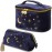Patelai 2 Pcs Velvet Stars Makeup Bag Cosmetic Bag Handy Travel Starry Makeup Pouch Portable Embroidered Pouch Toiletry Wash Bag Cute Storage Bag Clutch Handbags(Navy,Sun Moon)
