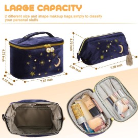 Patelai 2 Pcs Velvet Stars Makeup Bag Cosmetic Bag Handy Travel Starry Makeup Pouch Portable Embroidered Pouch Toiletry Wash Bag Cute Storage Bag Clutch Handbags(Navy,Sun Moon) Patelai 2 Pcs Velvet Stars Makeup Bag Cosmetic Bag Handy Travel Starry Makeup Pouch Portable Embroidered Pouch Toiletry Wash Bag Cute Storage Bag Clutch Handbags(Navy,Sun Moon)