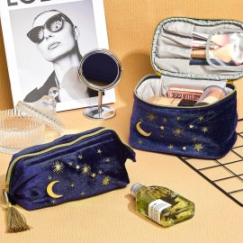 Patelai 2 Pcs Velvet Stars Makeup Bag Cosmetic Bag Handy Travel Starry Makeup Pouch Portable Embroidered Pouch Toiletry Wash Bag Cute Storage Bag Clutch Handbags(Navy,Sun Moon) Patelai 2 Pcs Velvet Stars Makeup Bag Cosmetic Bag Handy Travel Starry Makeup Pouch Portable Embroidered Pouch Toiletry Wash Bag Cute Storage Bag Clutch Handbags(Navy,Sun Moon)
