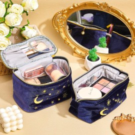 Patelai 2 Pcs Velvet Stars Makeup Bag Cosmetic Bag Handy Travel Starry Makeup Pouch Portable Embroidered Pouch Toiletry Wash Bag Cute Storage Bag Clutch Handbags(Navy,Sun Moon) Patelai 2 Pcs Velvet Stars Makeup Bag Cosmetic Bag Handy Travel Starry Makeup Pouch Portable Embroidered Pouch Toiletry Wash Bag Cute Storage Bag Clutch Handbags(Navy,Sun Moon)