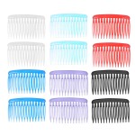 Plastic Hair Combs French Hair Side Combs Vintage Hair Comb Colorful Hair Side Comb Hair Clip for Women and Girls (12 Pcs, Random Color)