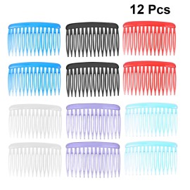 Plastic Hair Combs French Hair Side Combs Vintage Hair Comb Colorful Hair Side Comb Hair Clip for Women and Girls (12 Pcs, Random Color)