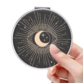 Acedada Compact Mirror - Pocket & Travel Mini Folding Handheld Double-Sided 1x/2x Magnifying Mirror for Women & Girls