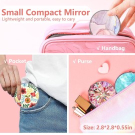 Acedada Compact Mirror - Pocket & Travel Mini Folding Handheld Double-Sided 1x/2x Magnifying Mirror for Women & Girls Acedada Compact Mirror - Pocket & Travel Mini Folding Handheld Double-Sided 1x/2x Magnifying Mirror for Women & Girls
