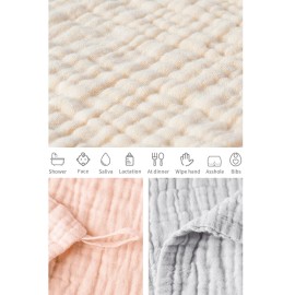 Konssy 6 Pack Baby Muslin Washcloths for Unisex 100% Cotton Wash Cloth Set for Baby Face Body Comfy and Soft for Newborn Infants Kids Girls and Boys