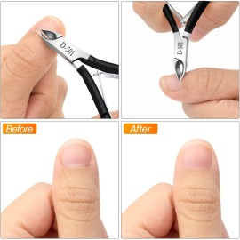 4 Packs Cuticle Nipper, Premium Stainless Steel Cuticle Trimmer for Manicure & Pedicure at Home/Spa/Salon [Black]