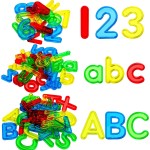 67 Pcs Plastic Practice Set Transparent Letters and Numbers Include Uppercase Letters Lowercase Letters and Numbers Colorful Plastic Letters and Numbers for Kids Counting and Spelling, Ages 3+