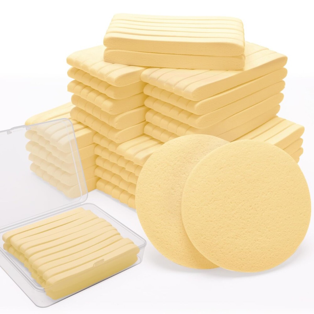 360+1 Count Compressed Facial Sponges, Luxiv Round Face Sponge Professional Compressed Makeup Removal Sponges for Estheticians Wash Face Sponge Compress Exfoliating Spa Pads With Portable Case