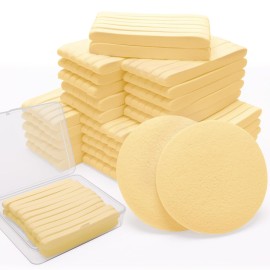 360+1 Count Compressed Facial Sponges, Luxiv Round Face Sponge Professional Compressed Makeup Removal Sponges for Estheticians Wash Face Sponge Compress Exfoliating Spa Pads With Portable Case