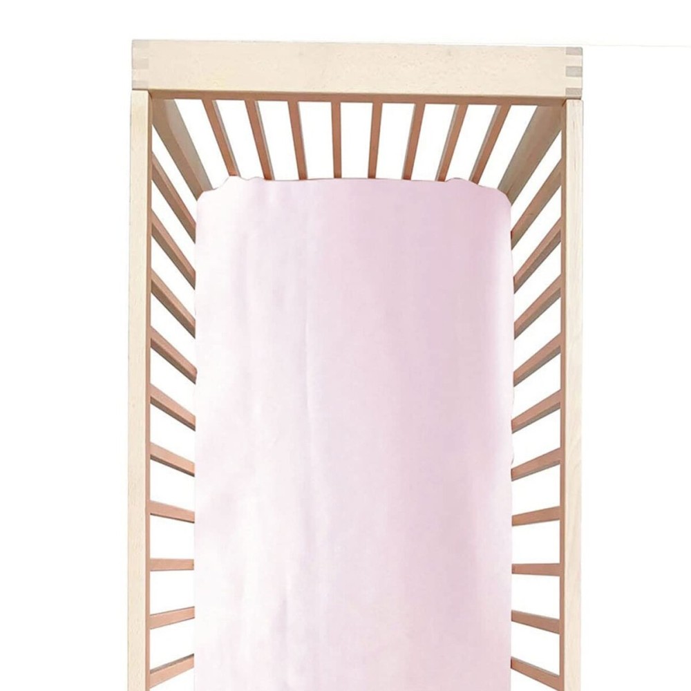 Cozysilk - 100% Silk Mini Crib Sheet Fitted for Pack N Play or Portable Playard, Soft Smooth Breathable for Baby Hair, Pack of 1 for Boys and Girls, 24 x 38 x 5, Pink