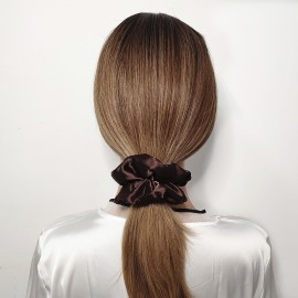 Sufermoe 12 Pcs Satin Silk Hair Scrunchies, 4.5 Inch Dark Brown Soft Hair Ties for Women and Girls, Hair Accessories for Different Hairstyles and Occasions Sufermoe 12 Pcs Satin Silk Hair Scrunchies, 4.5 Inch Dark Brown Soft Hair Ties for Women and Girls, Hair Accessories for Different Hairstyles and Occasions