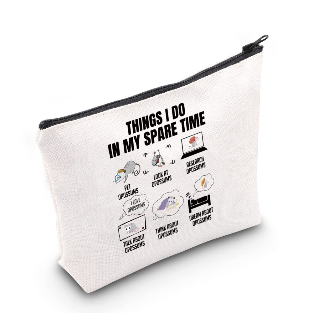 CMNIM Opossum Makeup Bag for Possum Animal Lover Gifts Thing I Do In My Spare Time for Possum Mom Travel Toiletry Bag for Animal Lover Gifts for Women (Opossum Makeup Bag)