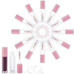 YITOU 12PCS Lip Glaze Bottle Empty 5ml, Transparent Cosmetic Containers with Applicator Lip Gloss Tube Making Kit Lipstick Bottle for Homemade Foundation Sample Cute Bulk Wholesale(0.81oz)
