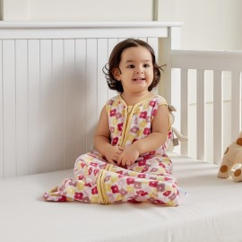 DaysU Micro Fleece Baby Sleep Sack 18-24 Months, 1.0 TOG Baby Sleeveless Wearable Blanket with 2-Way Zipper, Sleeping Bag for Baby Girl, 1 Pack, Flower