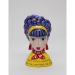 Cosmos Gifts Lady Purple Hair Makeup Brush Holder/Vase, 3 1/2 x 3 1/8 x 6 1/4 H, Multi-Colored