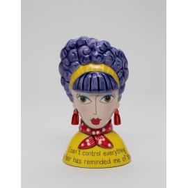 Cosmos Gifts Lady Purple Hair Makeup Brush Holder/Vase, 3 1/2 x 3 1/8 x 6 1/4 H, Multi-Colored