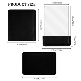 BangBoom Portable Travel Mirror with Protective Cover, Stainless Steel Mirror Compact Ultra Thin, Rectangle Makeup Vanity Mirror Small, Handheld Mirror for Women, Girl, Purses, Pocket (Black)